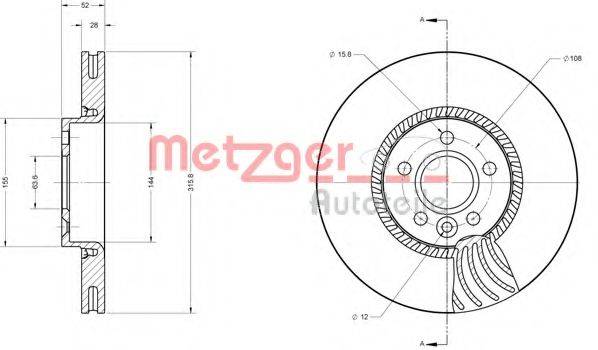 METZGER 6110504 Тормозной диск