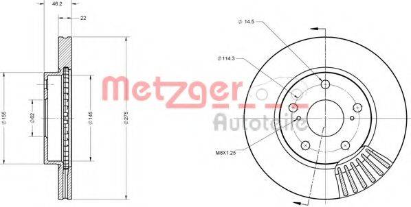 METZGER 6110539 Тормозной диск