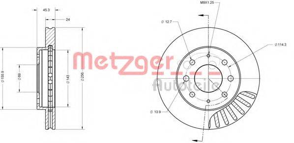 METZGER 6110546 Тормозной диск