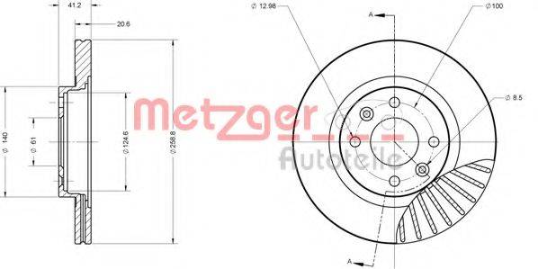 METZGER 6110551 Тормозной диск