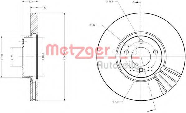 METZGER 6110555 Тормозной диск