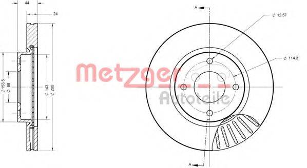 METZGER 6110578 Тормозной диск