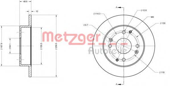 METZGER 6110579 Тормозной диск