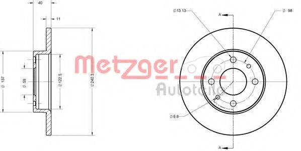 METZGER 6110585 Тормозной диск