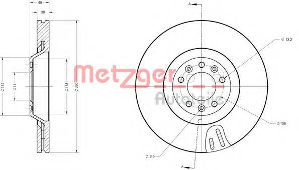 METZGER 6110598 Тормозной диск