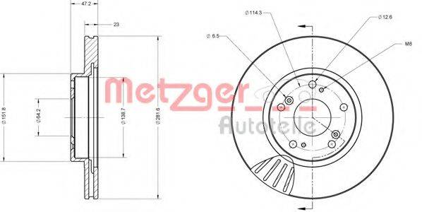 METZGER 6110599 Тормозной диск