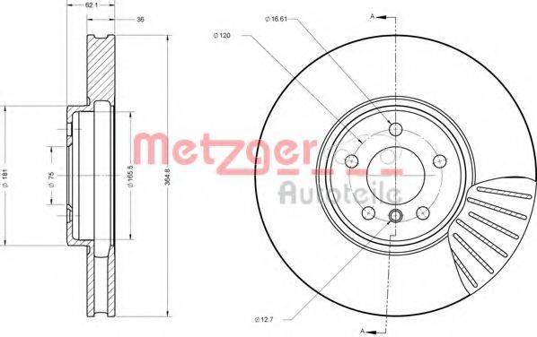 METZGER 6110633 Тормозной диск