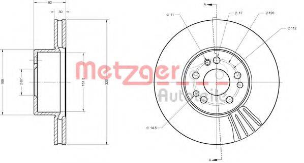 METZGER 6110644 Тормозной диск