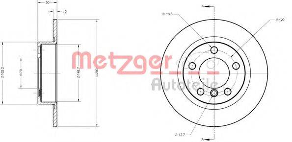 METZGER 6110645 Тормозной диск