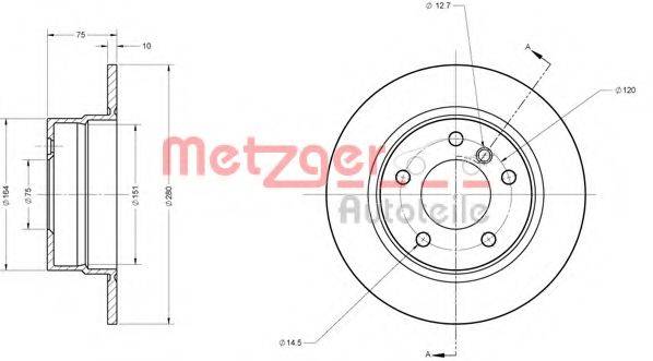 METZGER 6110649 Тормозной диск