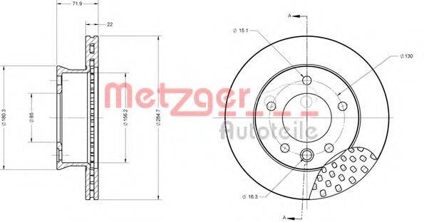 METZGER 6110676 Тормозной диск