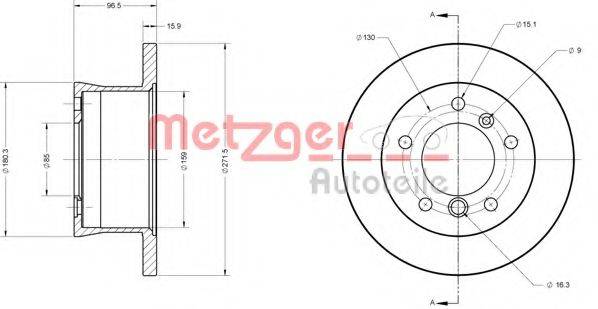 METZGER 6110677 Тормозной диск