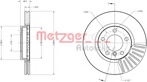 METZGER 6110691 Тормозной диск