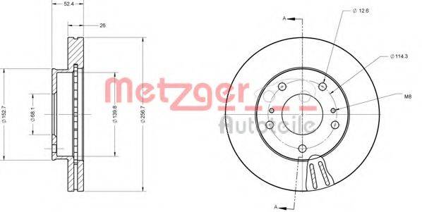 METZGER 6110702 Тормозной диск