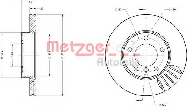 METZGER 6110712 Тормозной диск