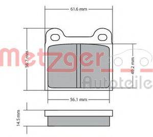 METZGER 1170003 Комплект тормозных колодок, дисковый тормоз