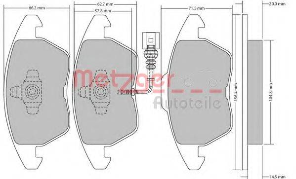 METZGER 1170007 Комплект тормозных колодок, дисковый тормоз