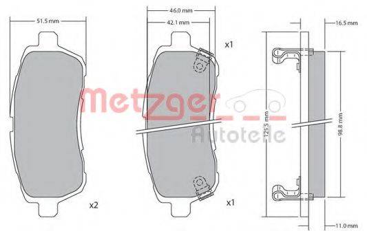 METZGER 1170017 Комплект тормозных колодок, дисковый тормоз