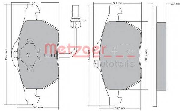 METZGER 1170020 Комплект тормозных колодок, дисковый тормоз