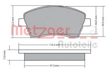 METZGER 1170029 Комплект тормозных колодок, дисковый тормоз