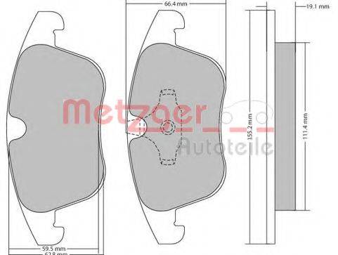 METZGER 1170035 Комплект тормозных колодок, дисковый тормоз