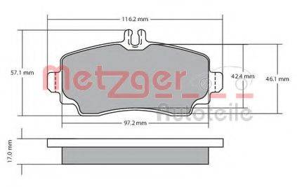 METZGER 1170041 Комплект тормозных колодок, дисковый тормоз