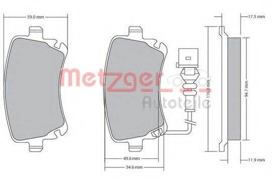 METZGER 1170051 Комплект тормозных колодок, дисковый тормоз