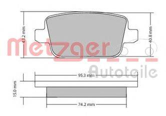 METZGER 1170058 Комплект тормозных колодок, дисковый тормоз