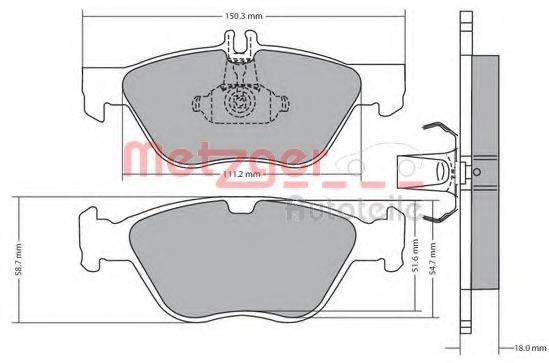 METZGER 1170065 Комплект тормозных колодок, дисковый тормоз