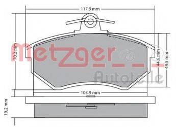 METZGER 1170066 Комплект тормозных колодок, дисковый тормоз