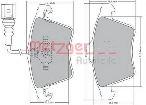 METZGER 1170068 Комплект тормозных колодок, дисковый тормоз