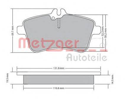 METZGER 1170083 Комплект тормозных колодок, дисковый тормоз