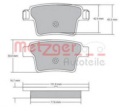 METZGER 1170092 Комплект тормозных колодок, дисковый тормоз