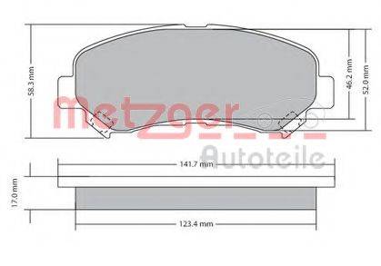 METZGER 1170093 Комплект тормозных колодок, дисковый тормоз