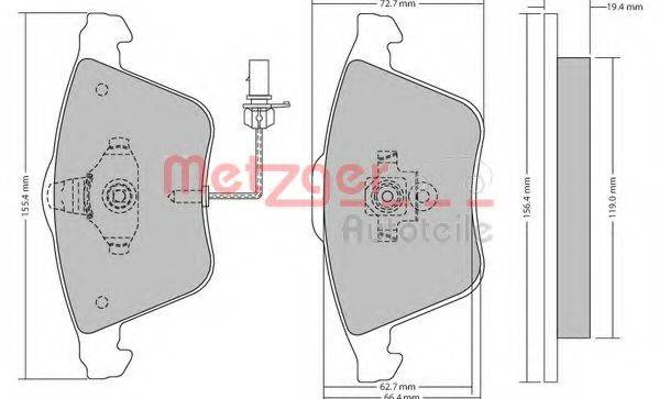 METZGER 1170099 Комплект тормозных колодок, дисковый тормоз