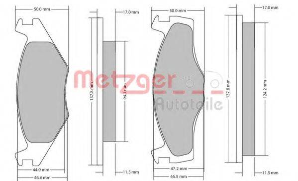 METZGER 1170103 Комплект тормозных колодок, дисковый тормоз