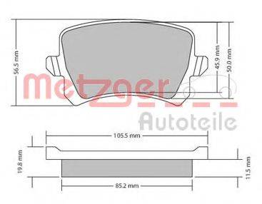 METZGER 1170116 Комплект тормозных колодок, дисковый тормоз
