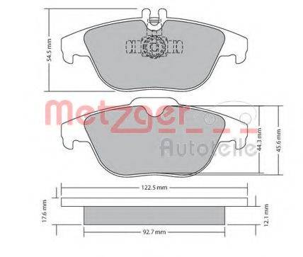 METZGER 1170132 Комплект тормозных колодок, дисковый тормоз