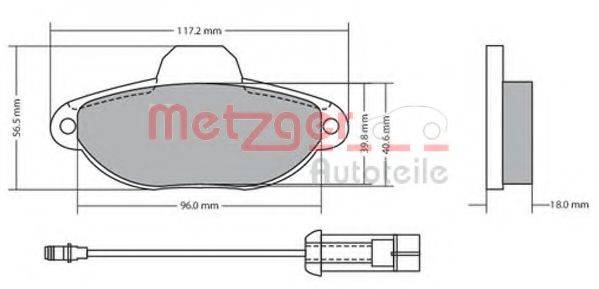 METZGER 1170147 Комплект тормозных колодок, дисковый тормоз