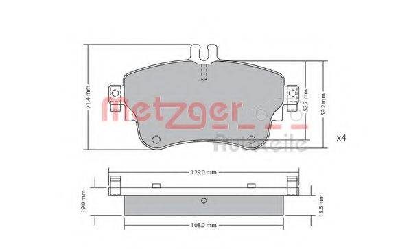 METZGER 1170149 Комплект тормозных колодок, дисковый тормоз