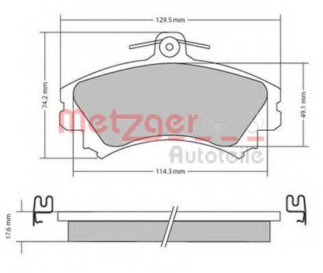 METZGER 1170166 Комплект тормозных колодок, дисковый тормоз