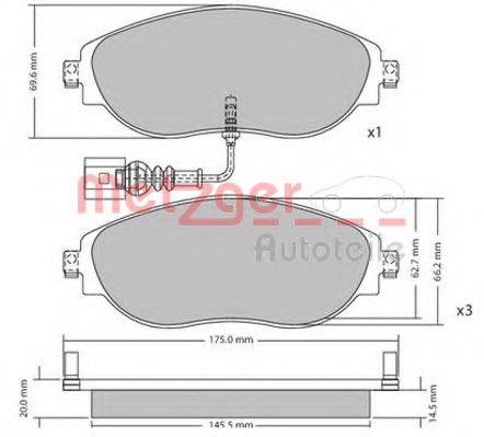 METZGER 1170173 Комплект тормозных колодок, дисковый тормоз