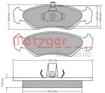 METZGER 1170182 Комплект тормозных колодок, дисковый тормоз