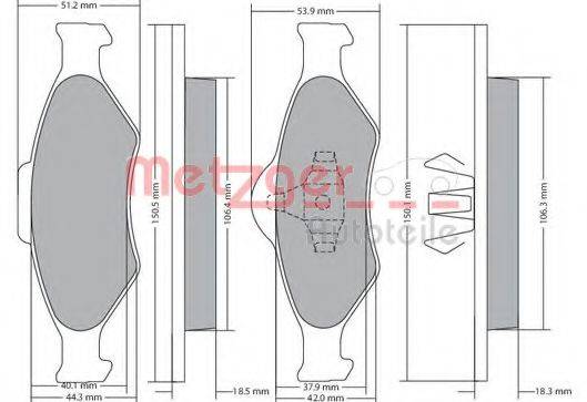 METZGER 1170188 Комплект тормозных колодок, дисковый тормоз