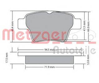 METZGER 1170198 Комплект тормозных колодок, дисковый тормоз