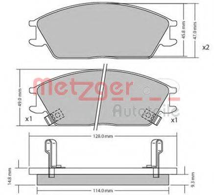 METZGER 1170224 Комплект тормозных колодок, дисковый тормоз