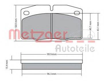 METZGER 1170234 Комплект тормозных колодок, дисковый тормоз