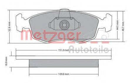 METZGER 1170249 Комплект тормозных колодок, дисковый тормоз