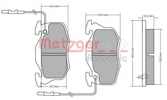 METZGER 1170260 Комплект тормозных колодок, дисковый тормоз