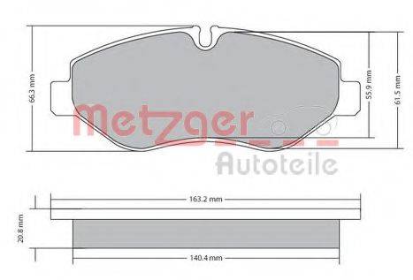 METZGER 1170271 Комплект тормозных колодок, дисковый тормоз
